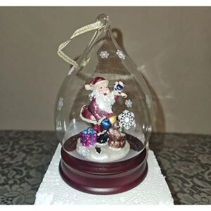 Vintage Sorelle Santa Teardrop Glass Globe Ornament